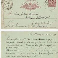 Postkarte aus Italien ?1889?