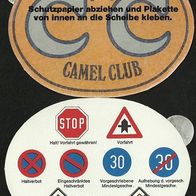 ALT ! Aufkleber -nicht mehr funktionstüchtig- CAMEL CLUB (RS: Neue Verkehrsschilder)