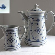 antike Porzellan Zwiebelmuster Kaffeekanne und Milchkanne