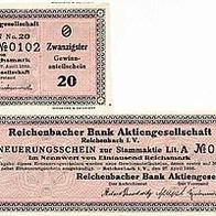 Reichenbacher Bank AG, Coupon 1000 Reichsmark, 1924