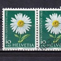 Schweiz Mi. Nr. 787 x - 2-fach - "Pro Juventute" 1963: Gartenblumen o <