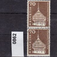 Schweiz Mi. Nr. 862 - 2-fach - Postgeschichtliche Motive und Baudenkmäler o <