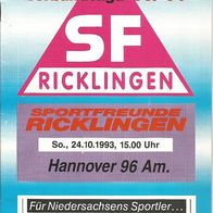 Sportfreunde Ricklingen - Hannover 96 Amateure 93/94 Verbandsliga