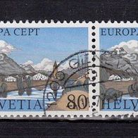 Schweiz Mi. Nr. 1095 - 2-fach - Europamarken 1977: Landschaften o <