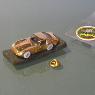 Ferrari 250 GTO gold-chrom Pin Anstecker Praliné Bijou H0 1:87 OVP