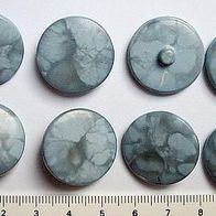 8 grau-blaue Knöpfe Jackenknöpfe * 22 mm Ø