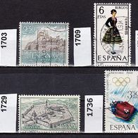 Spanien Mi. Nr. 1702 + 1703 + 1709 + 1719 + 1726 + 1729 + 1736 + 1763 o <