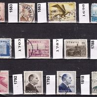 Türkei Mi. Nr. 1474 + 1583 + 1663 + 1698 + 1699 + 1703 + 1787-1790 + 1792 + . o <
