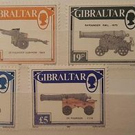 Gibraltar Freimarken Geschütze Michel 530-32, 534, 535, 537 postfrisch mnh