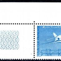Frankreich Flugpostmarke postfrisch mit Randstück 10 FR - Michel 2504 - Postpreis !