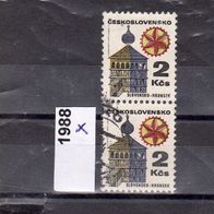 Tschechoslowakei Mi. Nr. 1988 x - 2-fach - Alte Bauwerke: Glockenturm o <