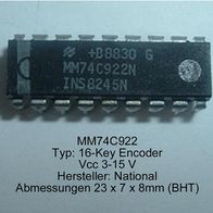 MM74C922, Encoder 16-Key, National