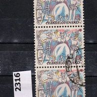 Tschechoslowakei Mi. Nr. 2316 - 3-fach - Kulturelle Jahrestage o <