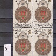 Tschechoslowakei Mi. Nr. 2453 - 4-fach -Internat. Briefmarkenausstellung: Turmuhr o <