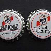 2 Kronkorken - Graf Toerring Bier, Bayern, ungebr.