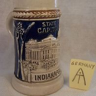 Kleiner Westerwald Keramik Krug - " Indianapolis, INJ. STATE Capitol " *