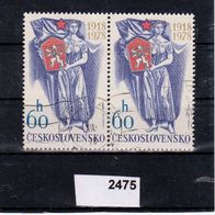 Tschechoslowakei Mi. Nr. 2475 - 2-fach - 60 Jahre Tschechoslowakei o <