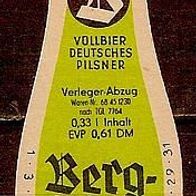 ALT ! DDR Bieretikett Bergquell Brauerei Löbau Lkr. Görlitz Oberlausitz Sachsen