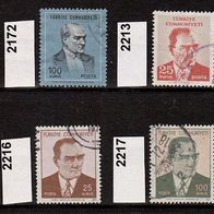 Türkei Mi. Nr. 2170 A + 2172 + 2213 + 2214 + 2215 + 2216 + 2217 + 2218 o <