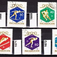 Ungarn Mi. Nr. 1668 + 1669 + 1670 + 1671 + 1672 Olymp. Winterspiele 1960 o <