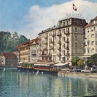 Schweiz 1950er Jahre - Hotel Balances-Bellevue Lucerne AK 140 Ansichtskarte Postkarte