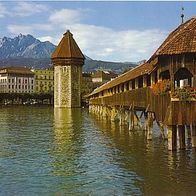 Schweiz 1976 - Luzern Kapellbrücke Wasserturm Pilatus, AK 138 Ansichtskarte Postkarte