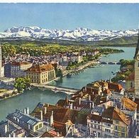 Schweiz 1950er Jahre - Zürich und die Alpen, AK 144 Ansichtskarte Postkarte