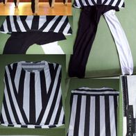 Kostüm Shirt Amisu Schwarz Weiß Gestreift Leggins H&M Schwarz Gr. M