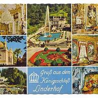 Bayern 1960er Jahre - Königsschloß Linderhof, AK 1031 Ansichtskarte Postkarte