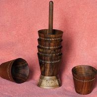 Eierbecher, Olivenholz, 6 Stück