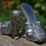 High-Heels, Graceland, silber, Gr. 38