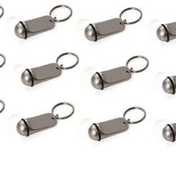 12x Schlüsselanhänger Hotelschlüsselanhänger Hotel in Silber mit Gummiring