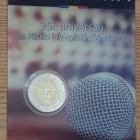 Andorra 2016 Coin Card 25 Jahre Radio und Fernsehen