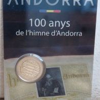 2 Euro Coin Card Andorra 2017 100 Jahre Hymne Andorra