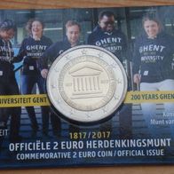 2 Euro Coincard Belgien 200 Jahre Universität von Gent