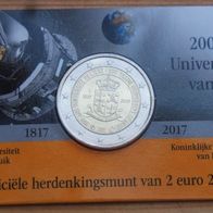 2 Euro Coincard Belgien 200 Jahre Universität von Lüttich 2017