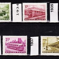 Ungarn Mi. Nr. 1933 + 1934 + 1935 + 1936 + 1937 Verkehrsmittel o <