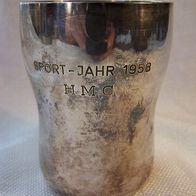 Versilberter WMF Becher - " SPORT - JAHR 1958 - H M C " *