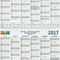 2017 doppelseitiger Jahreskalender ibis Hotels, A4, Werbekalender