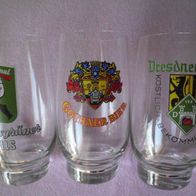 3 DDR Biergläser Original Wernesgrüner Pils VEB Dresdner Biere Gothaer Bier Bierglas
