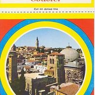 Israel 1980er Jahre - Jerusalem Souvenir Coaster, AK 261 Ansichtskarte Postkarte