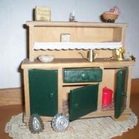 Puppenstube, Küchenschrank, Holz, 50er Jahre