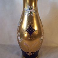 Alte, Böhmische, kobaltblaue Glas-Vase