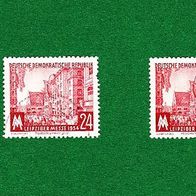 Briefmarke DDR Leipziger Herbstmesse Mi. 433, 24 Pf, 1954, 4 pcs. (2 beschädigt)