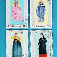 KOREA 1977 Briefmarken Nationaltrachten Mi. 1600-1603, Satz