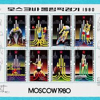 KOREA 1979 Briefmarken Olympische Sommerspiele Moskau 1980 (II) Block 61