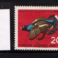 Berlin Mi. Nr. 252 Jugendmarken 1965: Federwild: Birkhahn - Wert 20 + 10 Pf o <