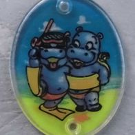 Ü-Ei Spielzeug 1995 - Happy Hippo Fensterbilder - Strand - ohne Faden