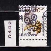 Berlin Mi. Nr. 442 Jugendmarken 1973: Greifvögel: Habicht - Wert 20 + 10 Pf o <