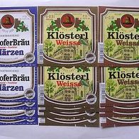 3x5 Bier-Etiketten - Brauerei Aukofer Kelheim/ Bayern